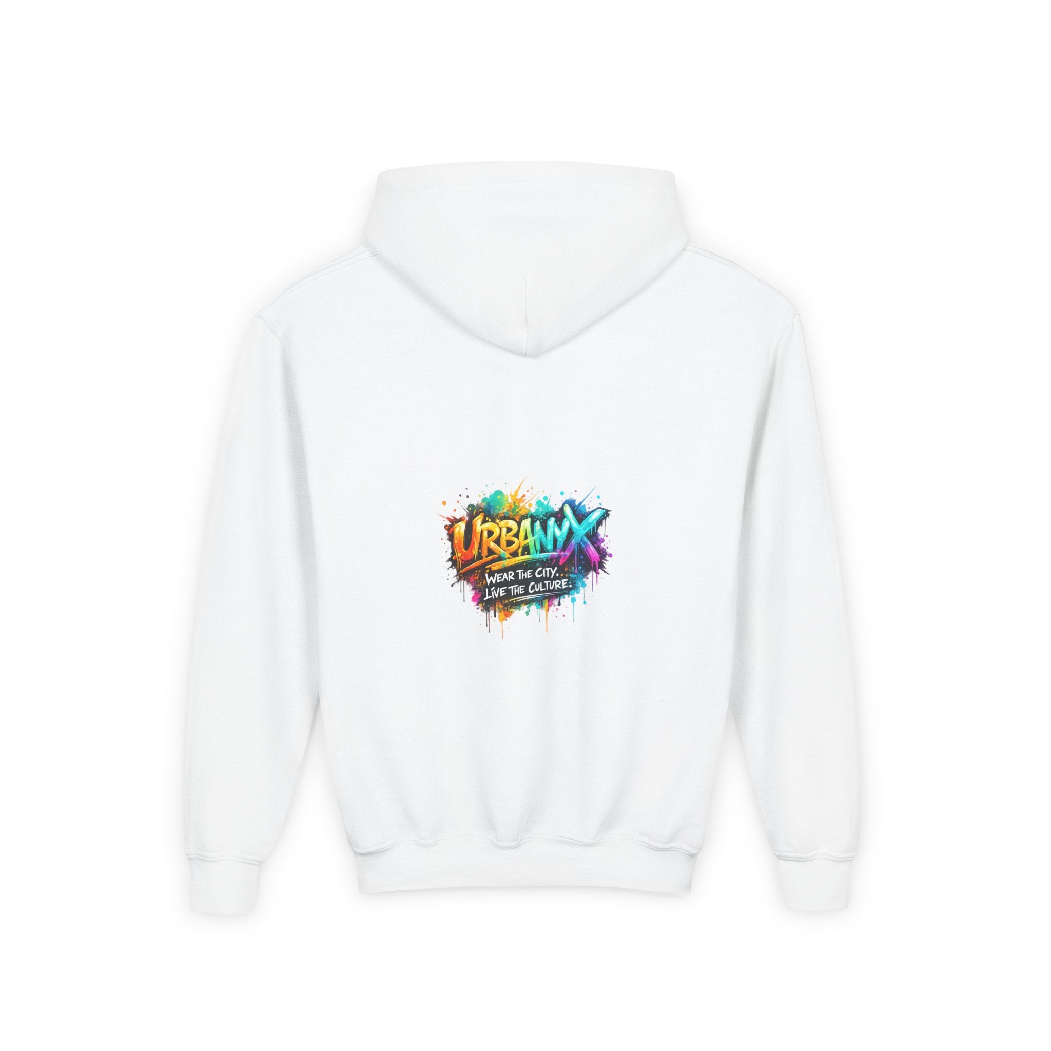 Urbanyx Youth Hoodie — UrbanX Graffiti Logo Sweatshirt (Color Splash)