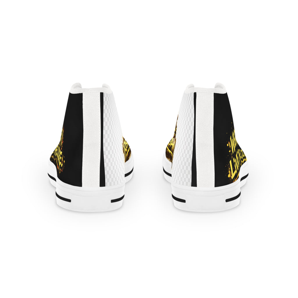 High Top Sneakers — Urban Graffiti 'Hear the City, Live the Culture' Design