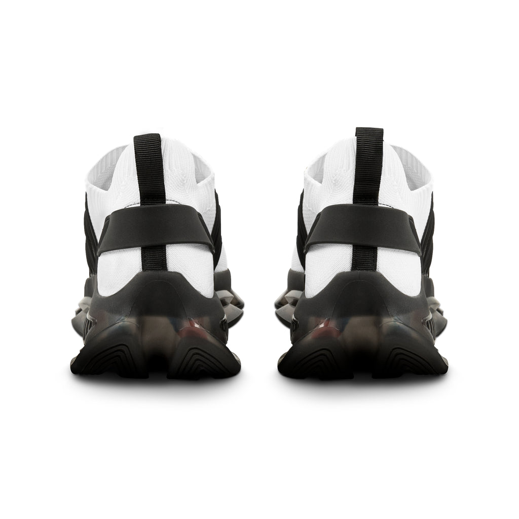 Men's White Mesh Sneakers — Bold Lion Face Athletic Shoes