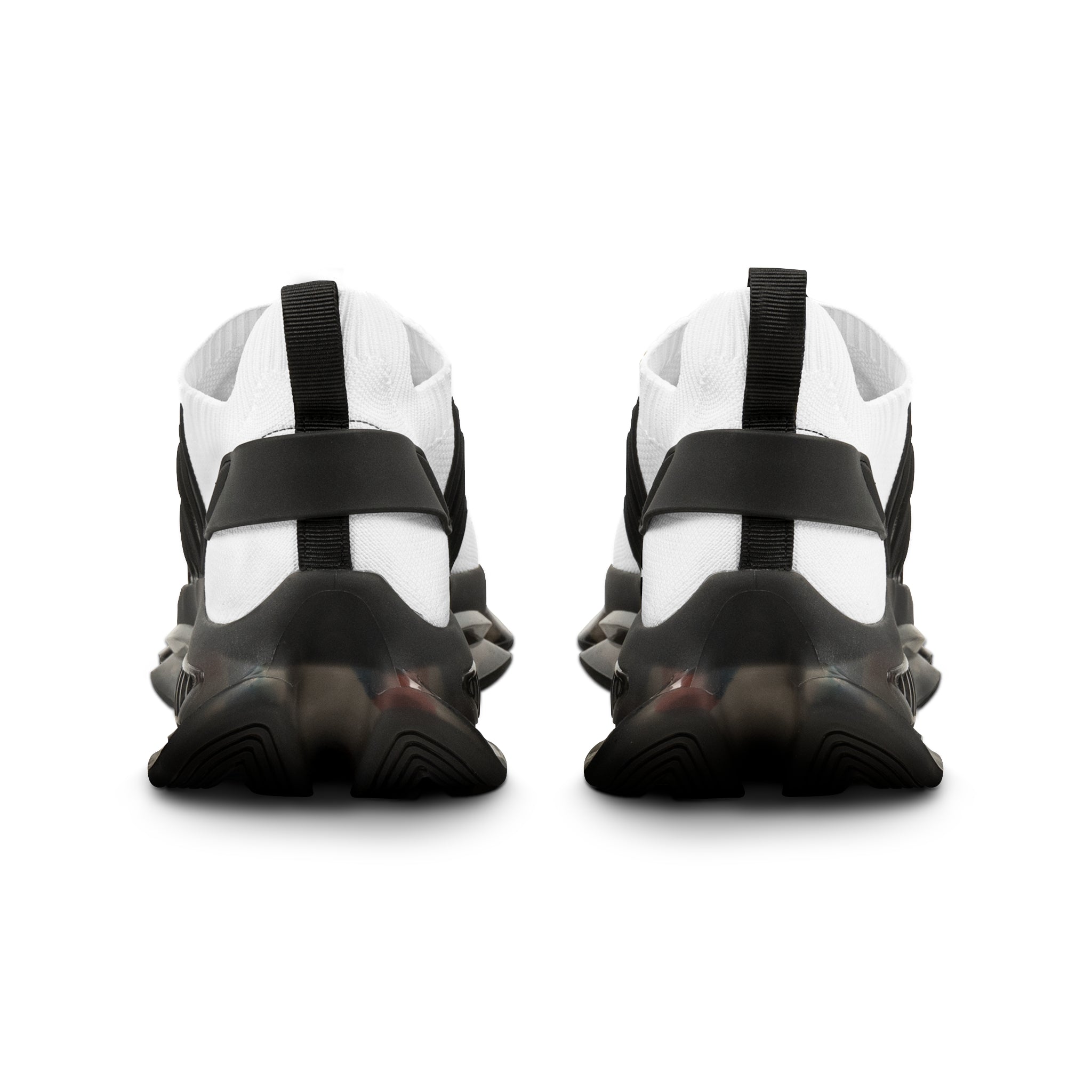 Men's White Mesh Sneakers — Bold Lion Face Athletic Shoes