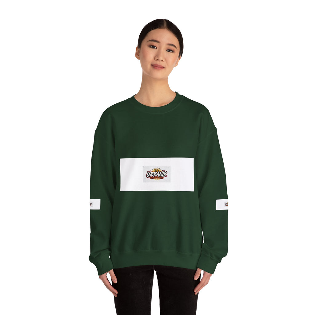 Crewneck Sweatshirt — 'Vibrant Urbanix' Logo Minimalist Streetwear