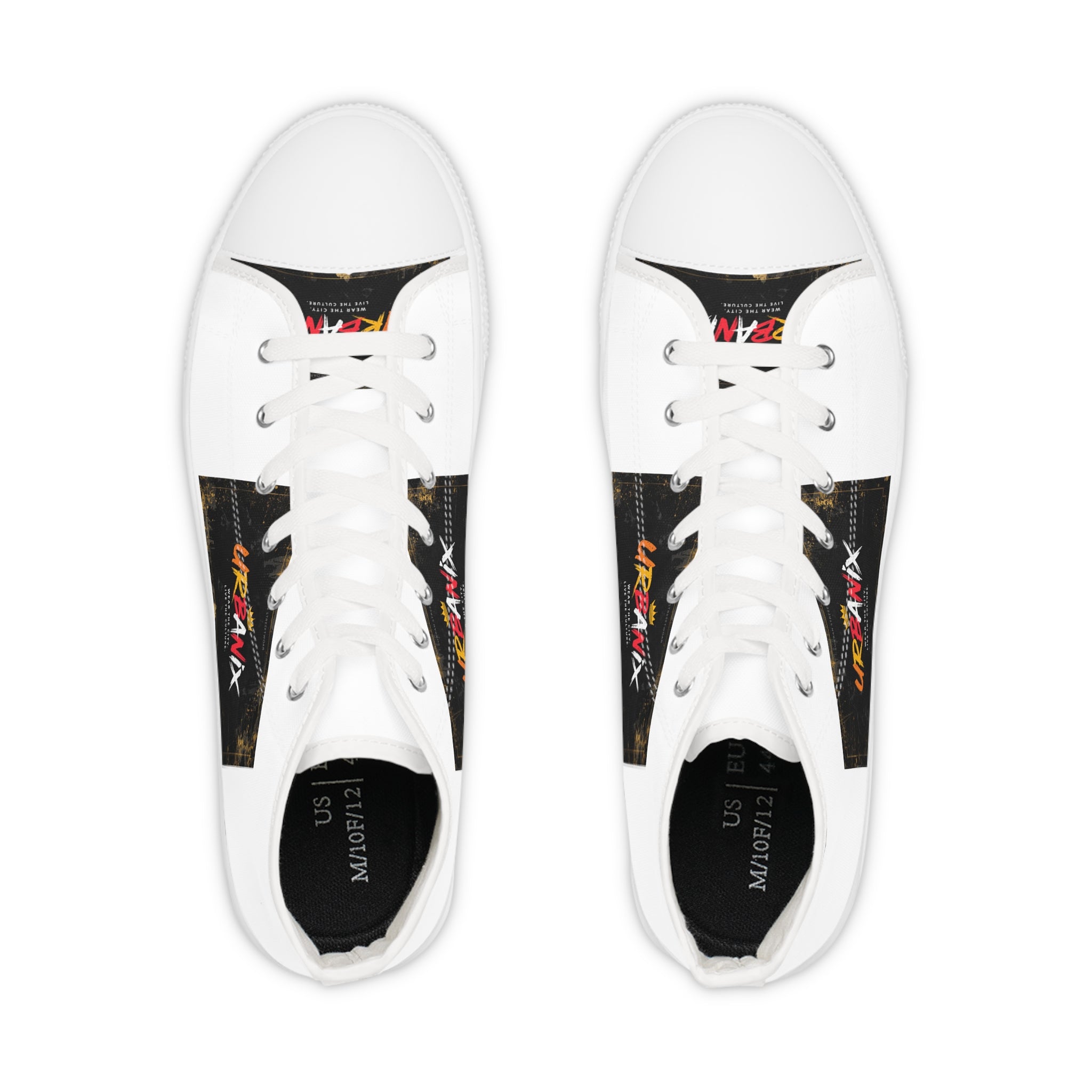 High Top Sneakers — Urban Graffiti Logo Men's Casual Shoes