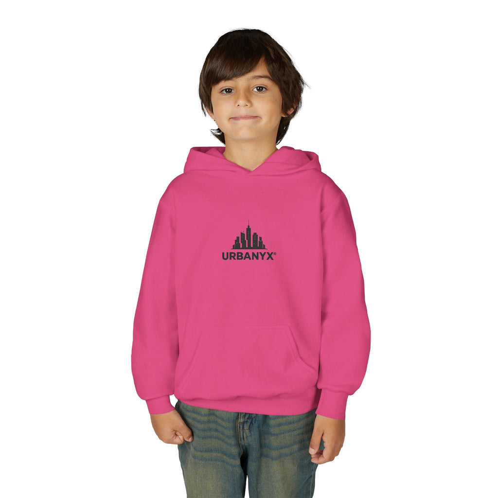 Urbanyx Kids Hoodie — UrbanX Logo Front & Colorful Graffiti Back Youth Sweatshirt