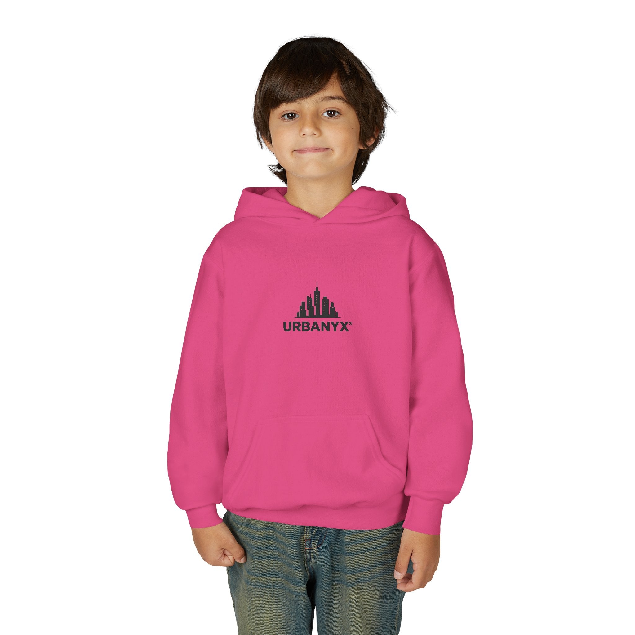 Urbanyx Kids Hoodie — UrbanX Logo Front & Colorful Graffiti Back Youth Sweatshirt