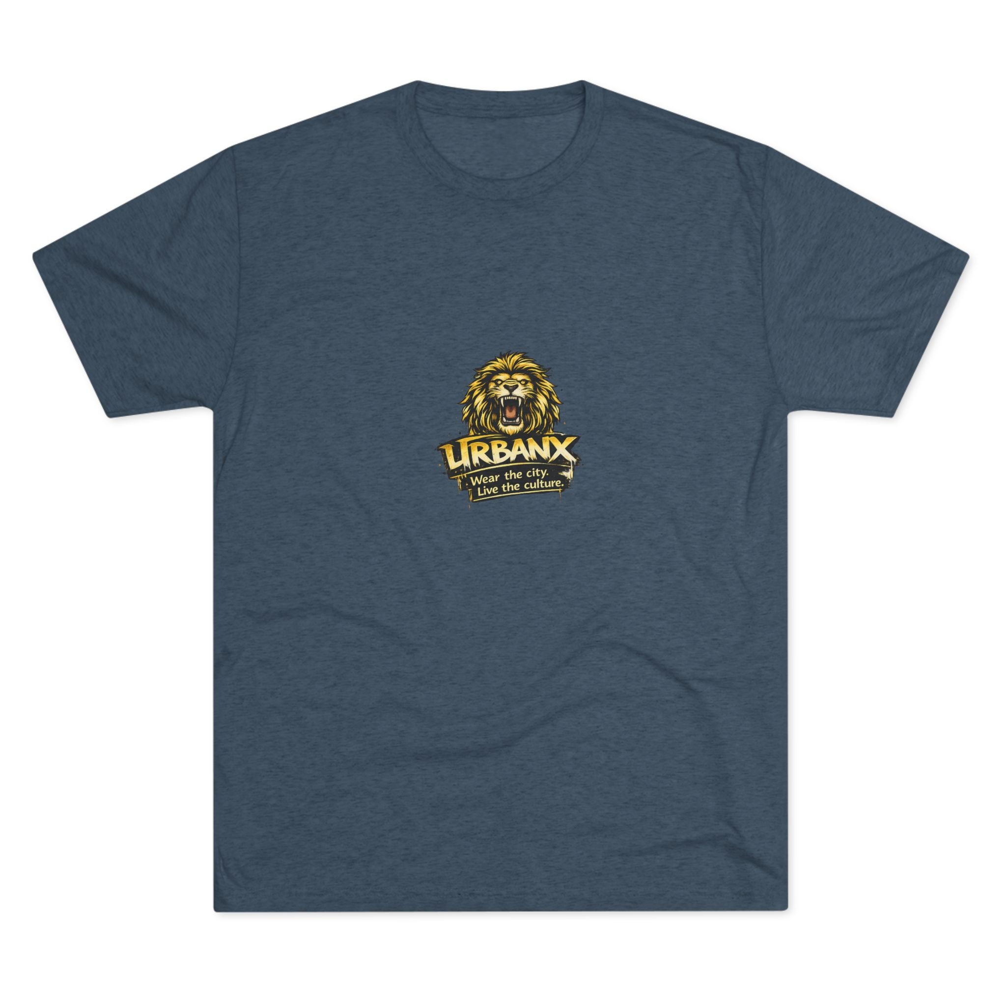 UrbanyX Lion Emblem Tee — "URBANX" Vintage Lion Logo Crew Shirt