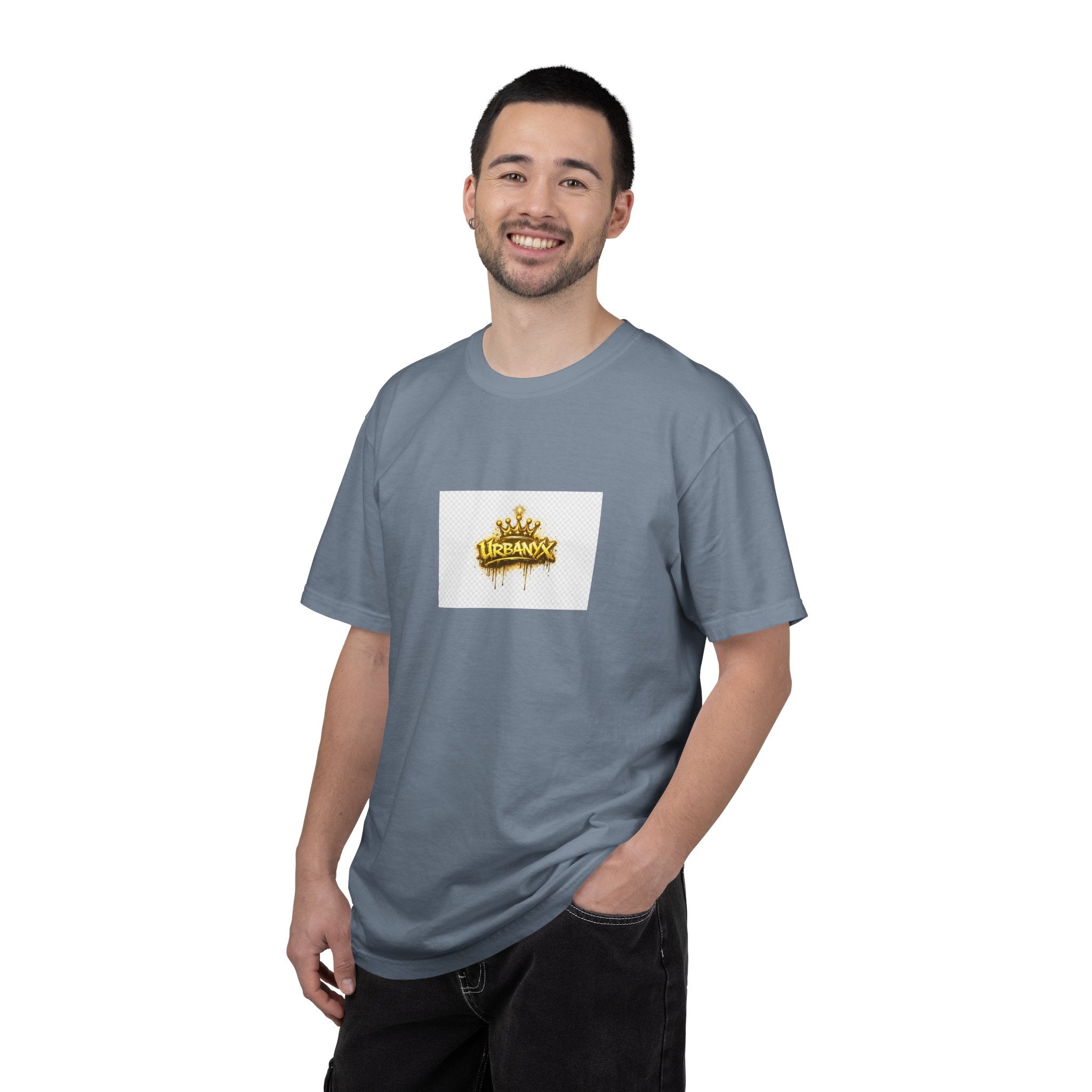 Crowned Urbanaxy Logo T-Shirt — Gold Drip Streetwear Tee