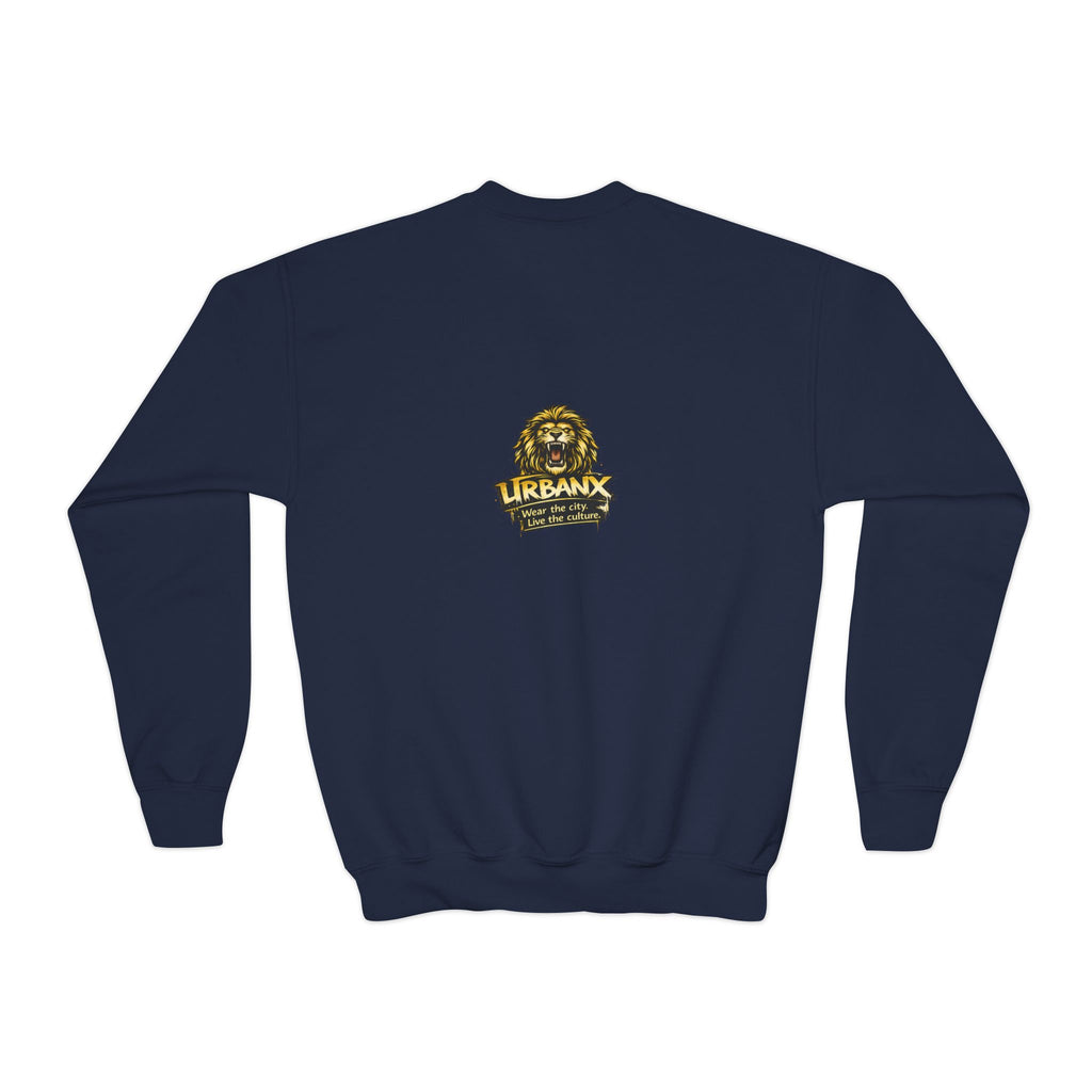 Urbanyx Youth Crewneck Sweatshirt - Colorful Urban Graffiti Logo Crew