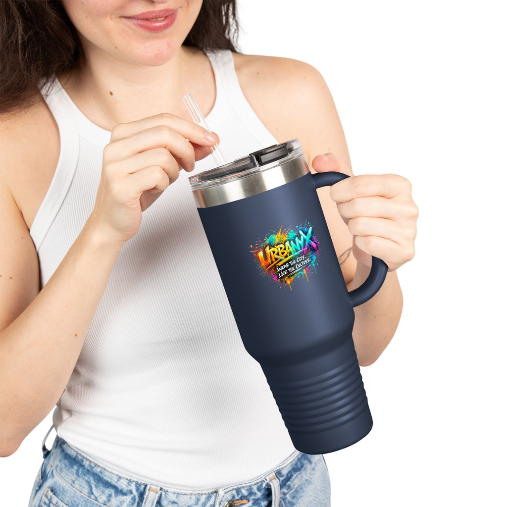 Urbanyx 40oz Insulated Travel Mug — Urban Graffiti 'Urban X' Colorful Logo