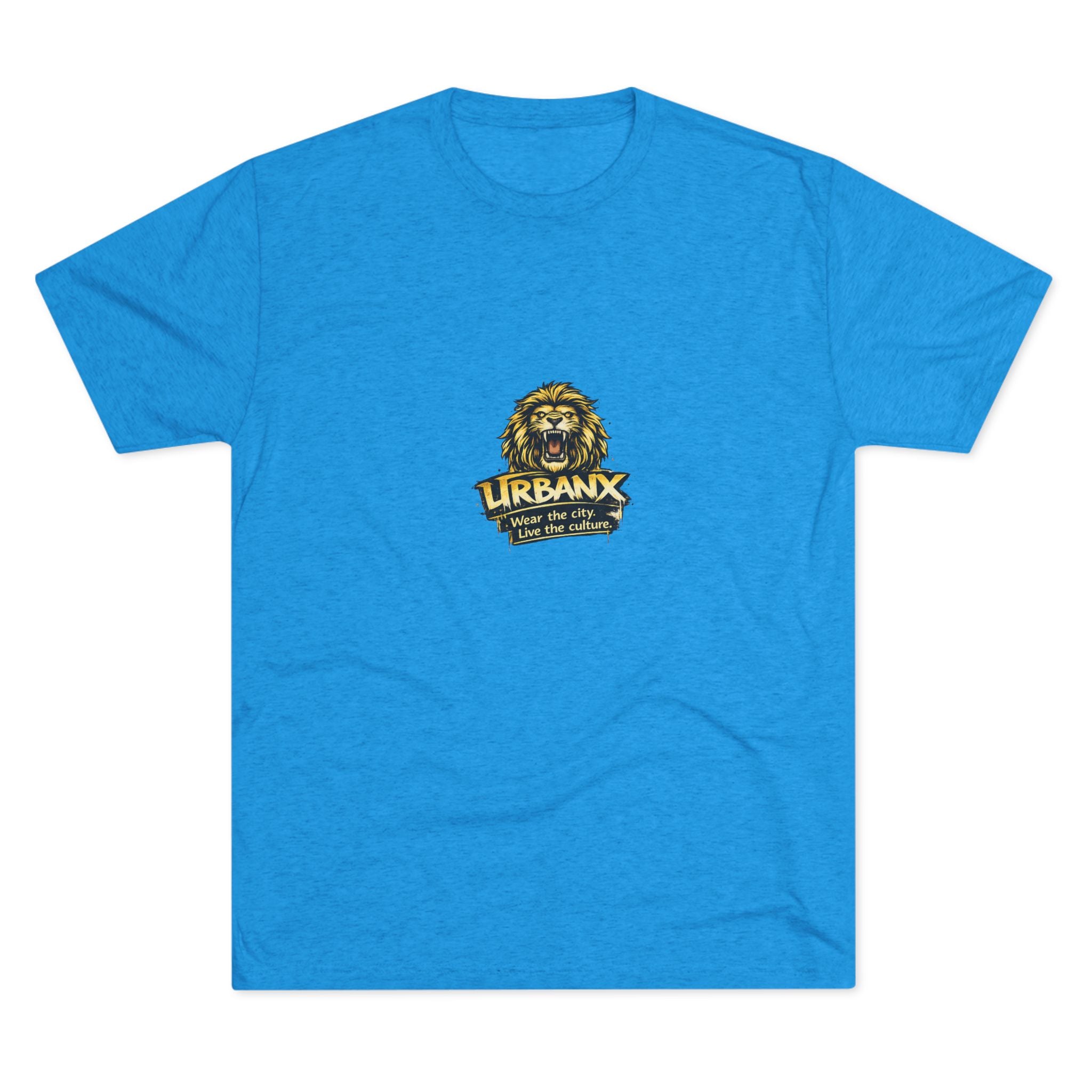 UrbanyX Lion Emblem Tee — "URBANX" Vintage Lion Logo Crew Shirt