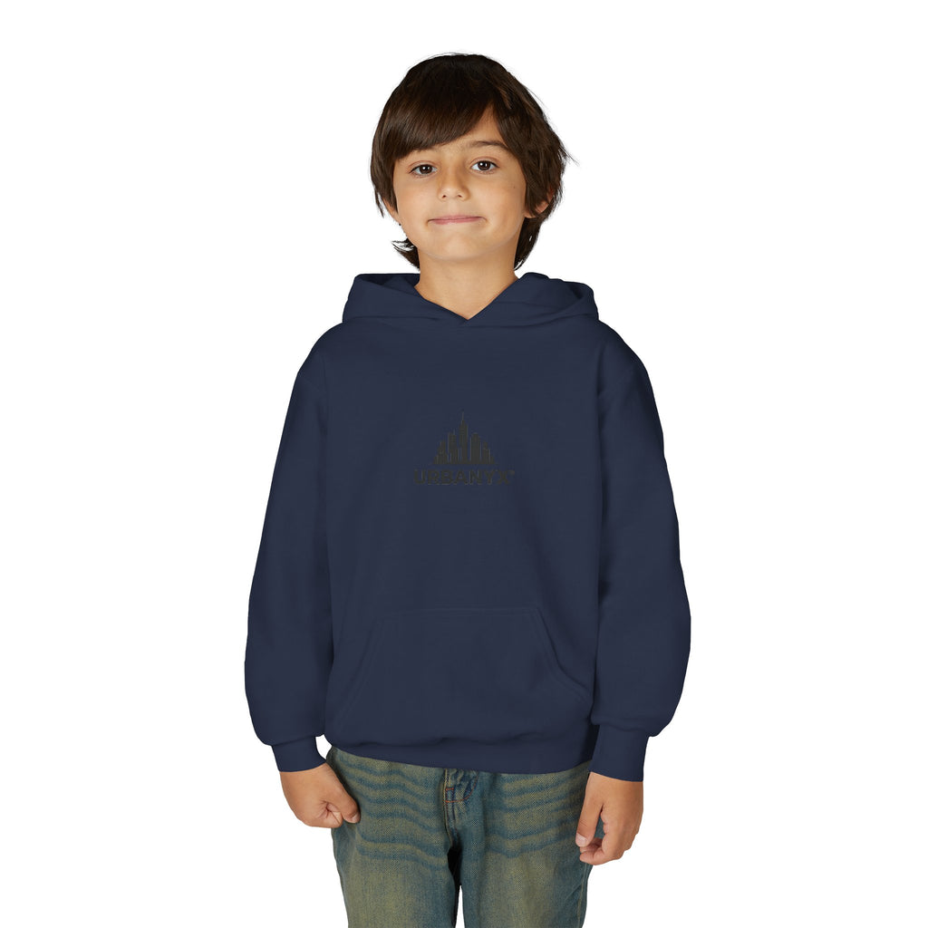 Urbanyx Kids Hoodie — UrbanX Logo Front & Colorful Graffiti Back Youth Sweatshirt