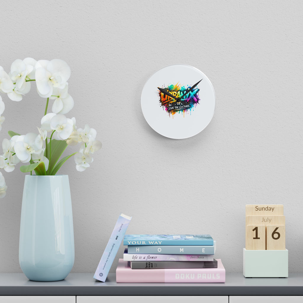 Urbanyx Acrylic Wall Clock — Colorful Urban Graffiti Design