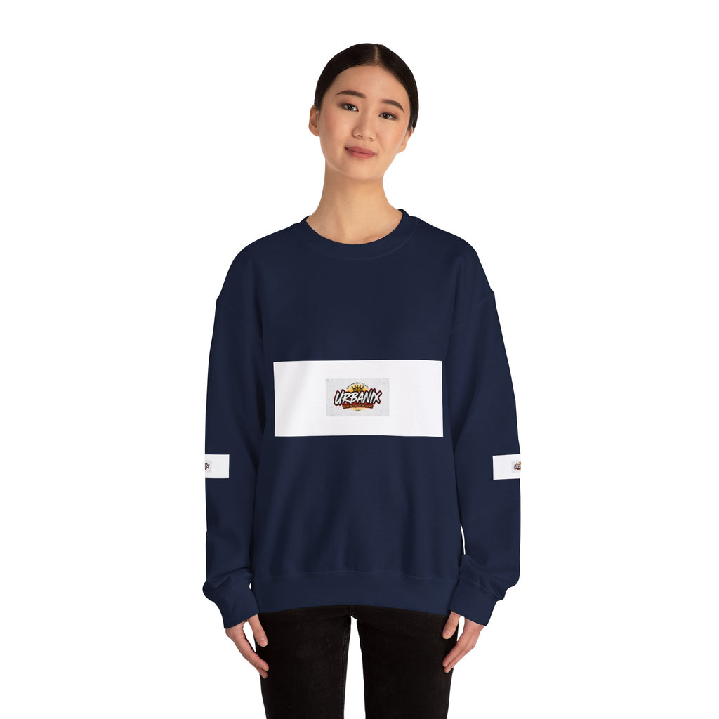 Crewneck Sweatshirt — 'Vibrant Urbanix' Logo Minimalist Streetwear