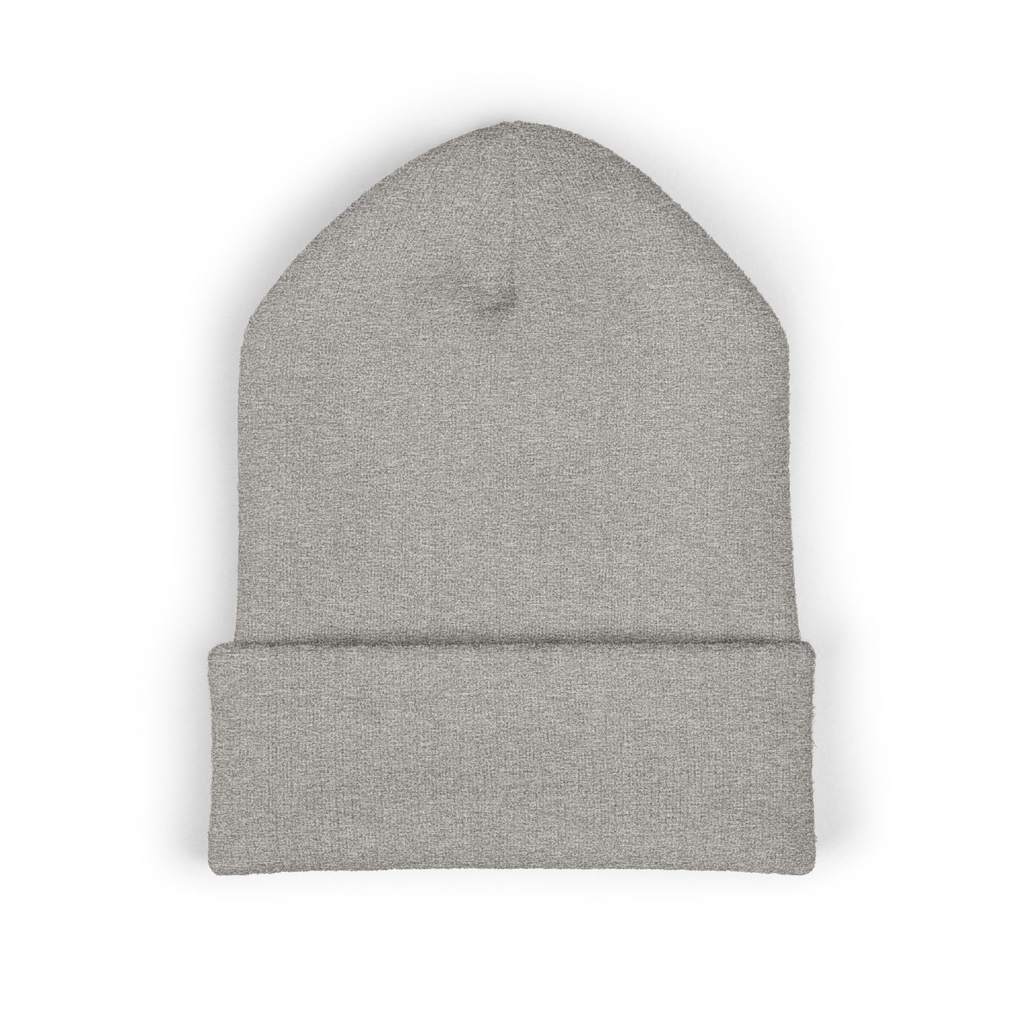 Urbanyx Embroidered Fire Patch Cuffed Beanie — Cozy White Knit Winter Hat