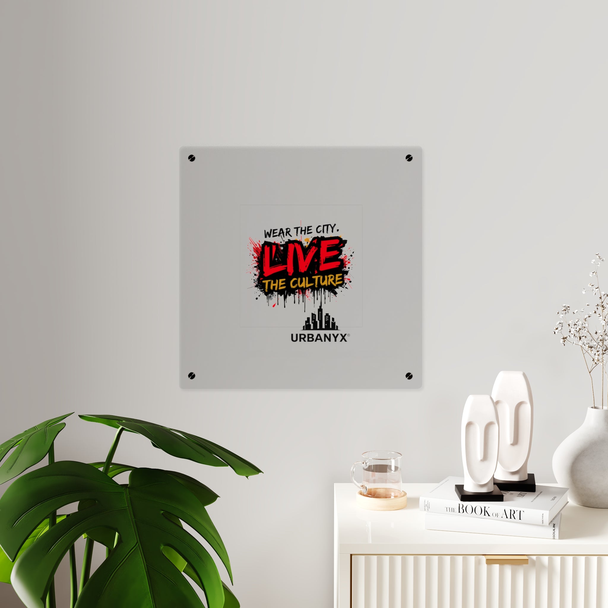 Urbanyx Live The Culture Acrylic Wall Art Panel – Urban Graffiti City Decor