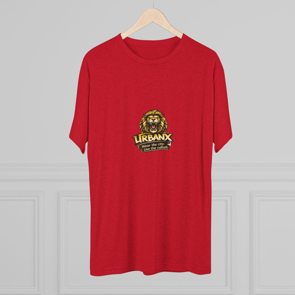 UrbanyX Lion Emblem Tee — "URBANX" Vintage Lion Logo Crew Shirt