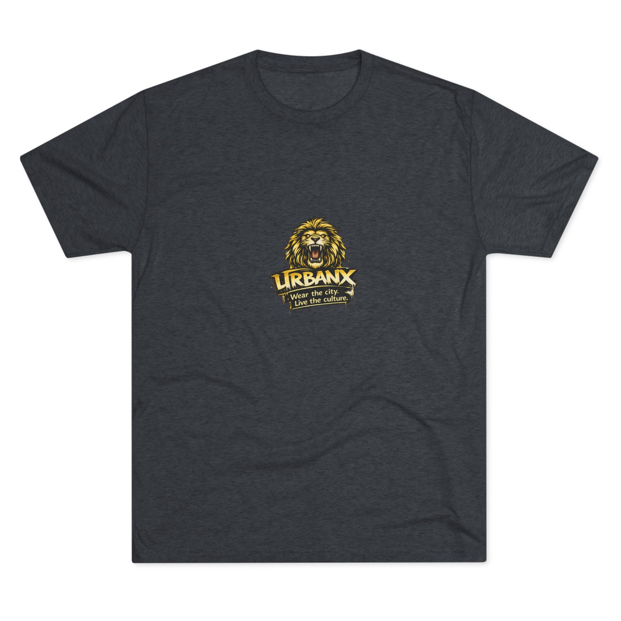 UrbanyX Lion Emblem Tee — "URBANX" Vintage Lion Logo Crew Shirt
