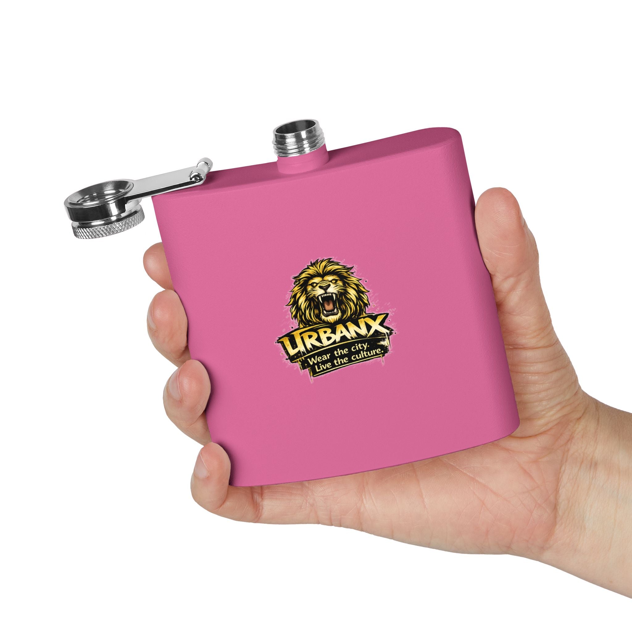 Urbanyx Flask — UrbanX Lion Logo 6oz Stainless Steel Hip Flask