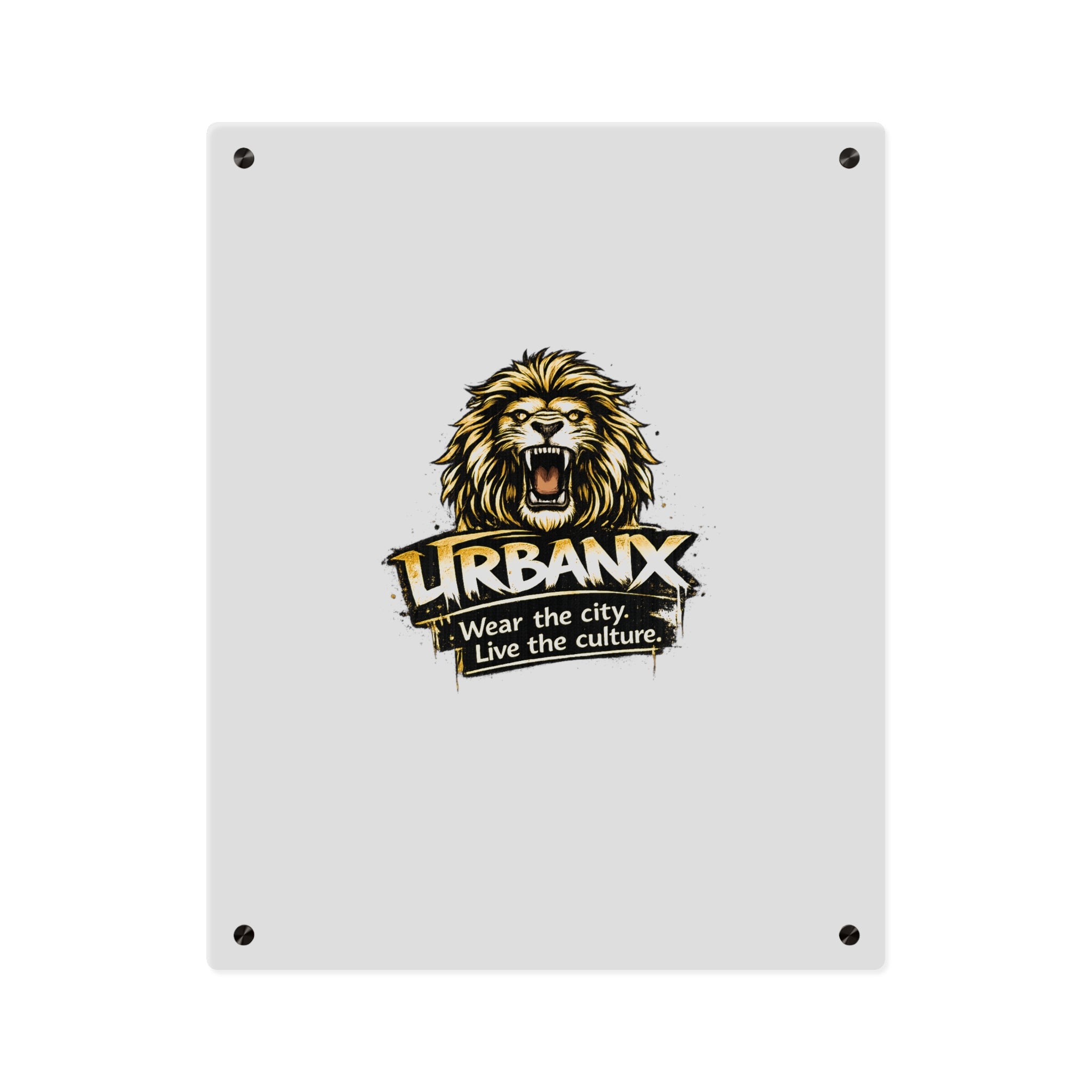 Urbanyx Acrylic Wall Art Panel — UrbanX Roaring Lion Logo Decor
