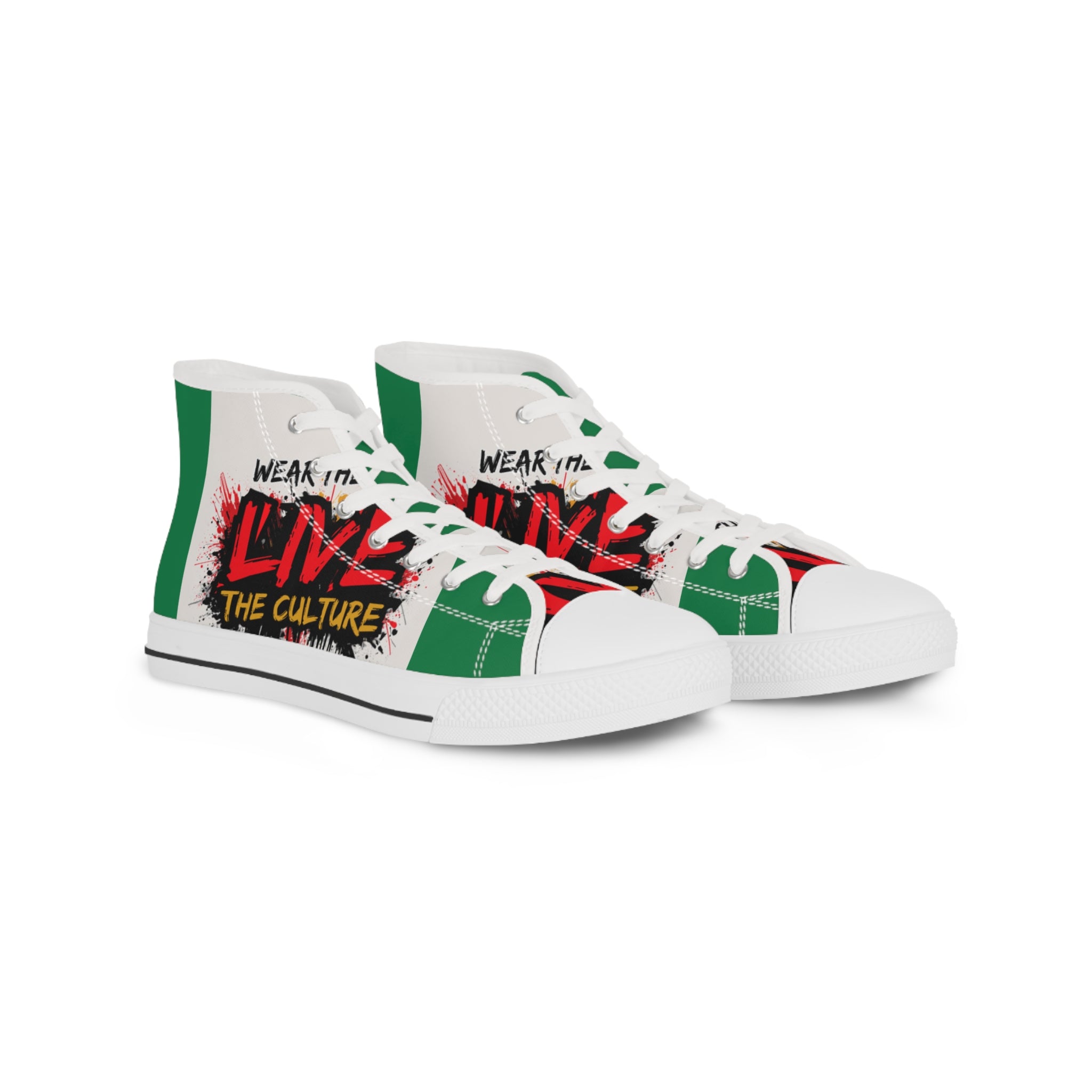 High Top Sneakers — "Wear In Love The Culture" Graphic Streetwear