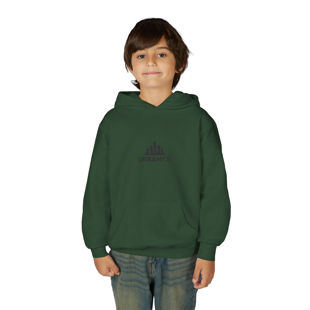 Urbanyx Kids Hoodie — UrbanX Logo Front & Colorful Graffiti Back Youth Sweatshirt