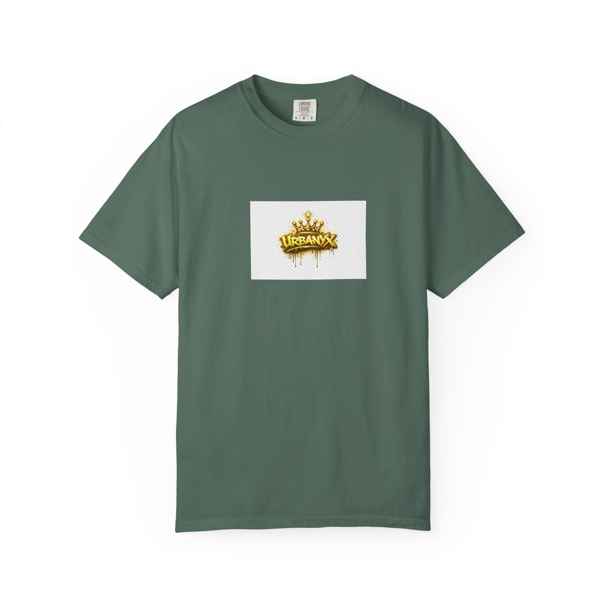 Crowned Urbanaxy Logo T-Shirt — Gold Drip Streetwear Tee