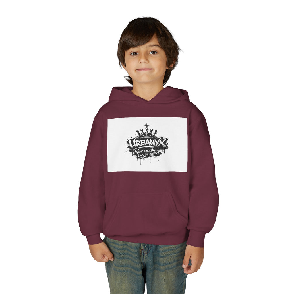 UrbanyX Youth Hoodie — UrbanX Graffiti Crown "Wear the City, Live the Culture" Streetwear