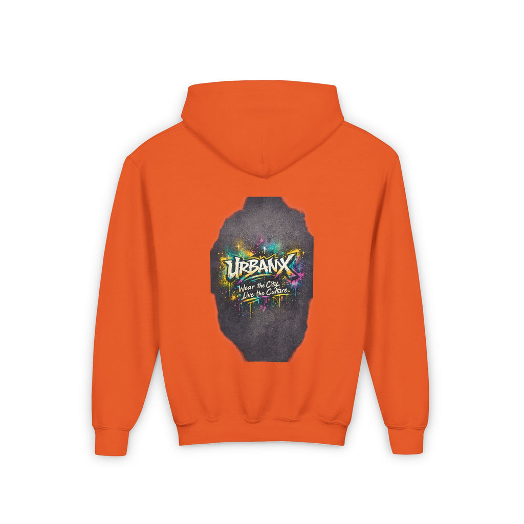 Urbanyx Kids Hoodie — UrbanX Logo Front & Colorful Graffiti Back Youth Sweatshirt