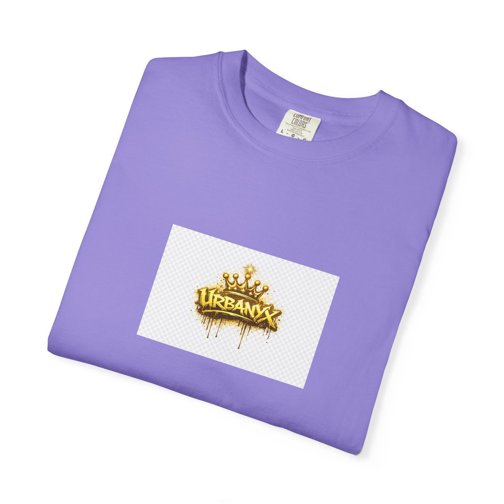 Crowned Urbanaxy Logo T-Shirt — Gold Drip Streetwear Tee