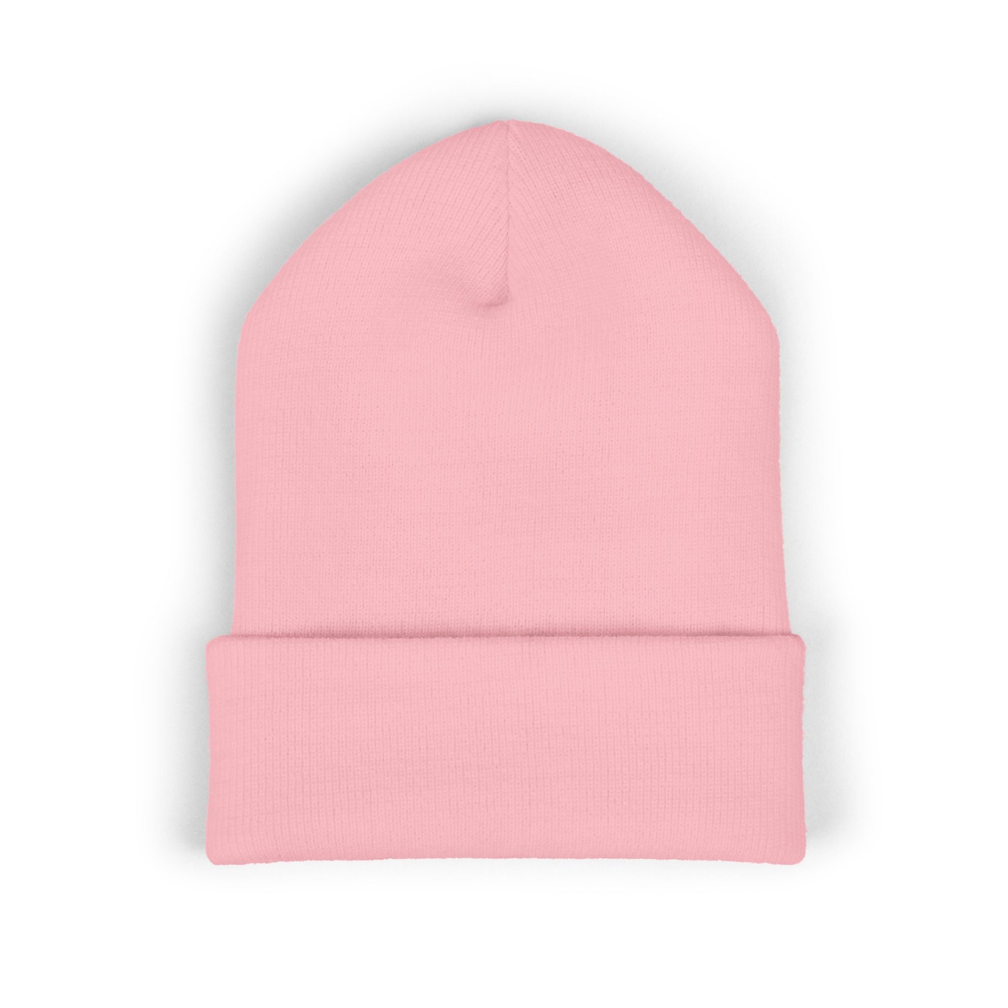 Urbanyx Embroidered Fire Patch Cuffed Beanie — Cozy White Knit Winter Hat