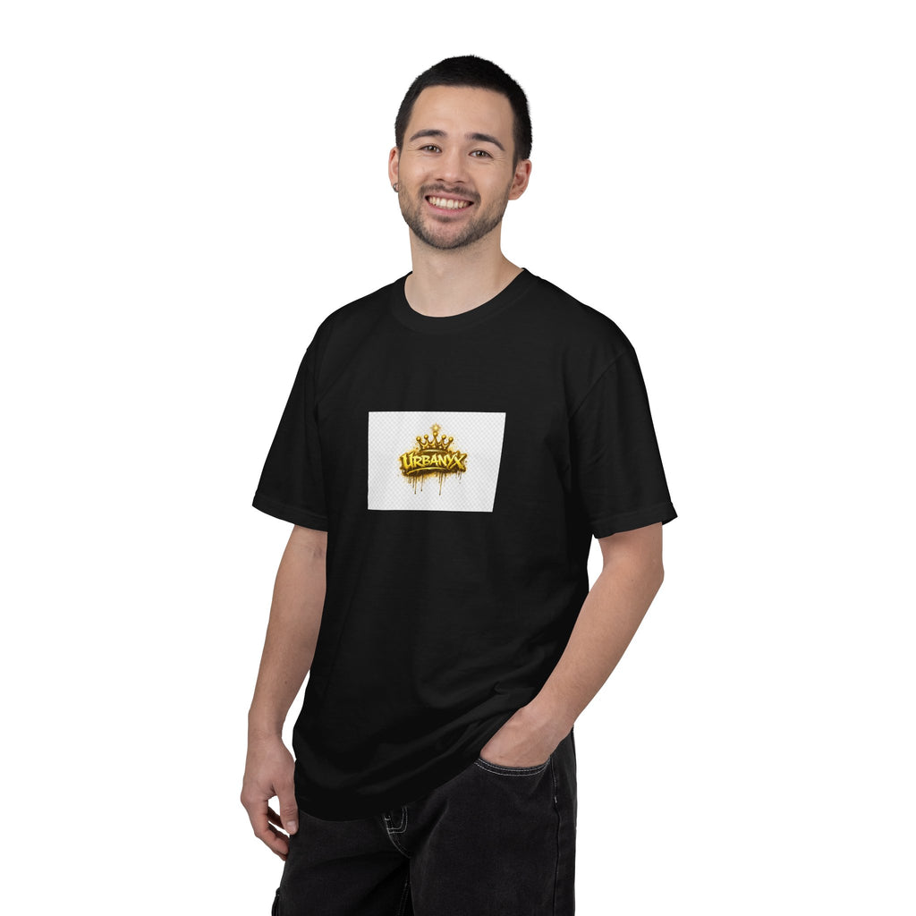 Crowned Urbanaxy Logo T-Shirt — Gold Drip Streetwear Tee
