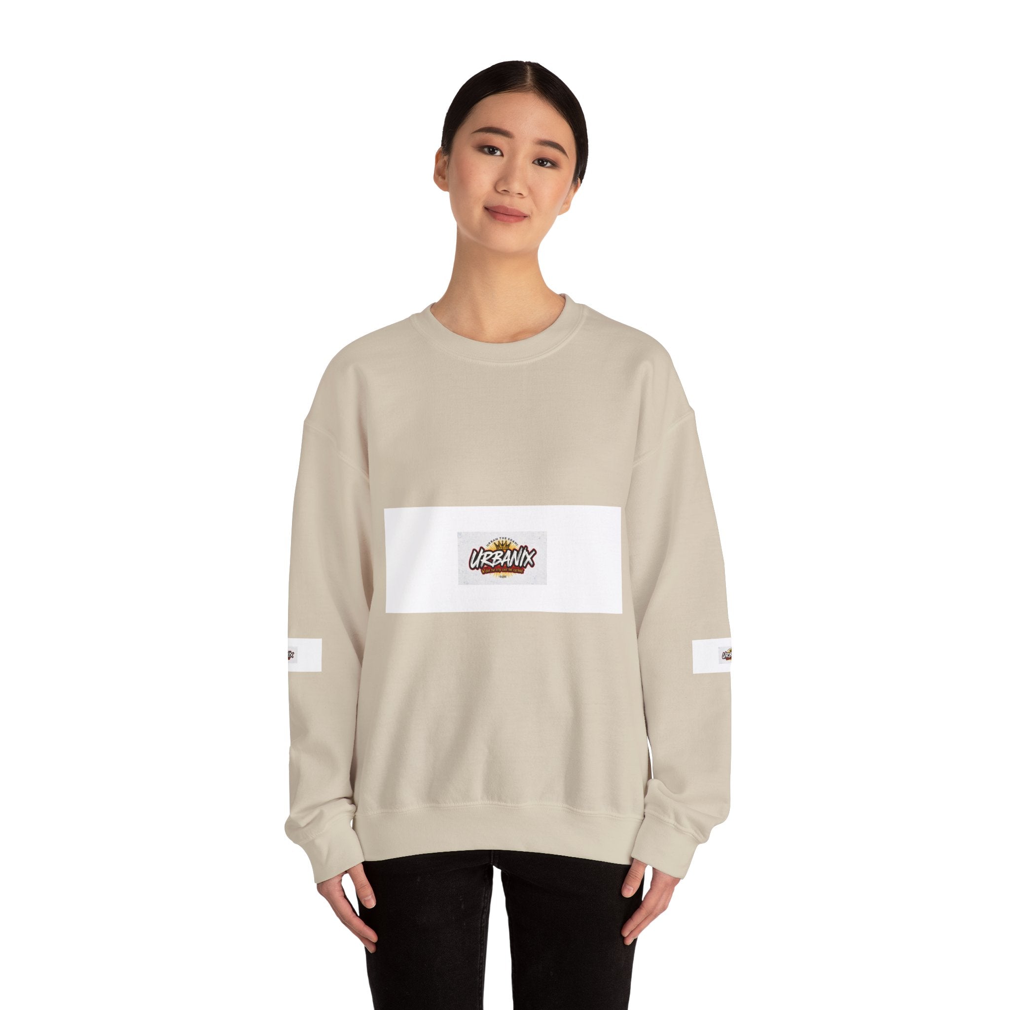 Crewneck Sweatshirt — 'Vibrant Urbanix' Logo Minimalist Streetwear
