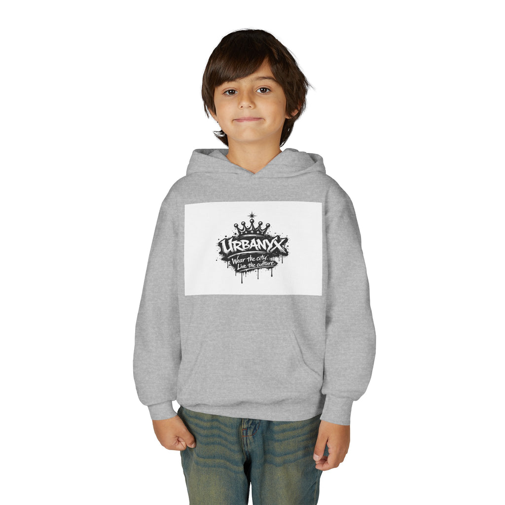 UrbanyX Youth Hoodie — UrbanX Graffiti Crown "Wear the City, Live the Culture" Streetwear