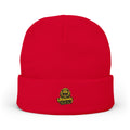 Urbanyx Embroidered Lion Crest Knit Beanie — Urban Vintage Logo Winter Hat