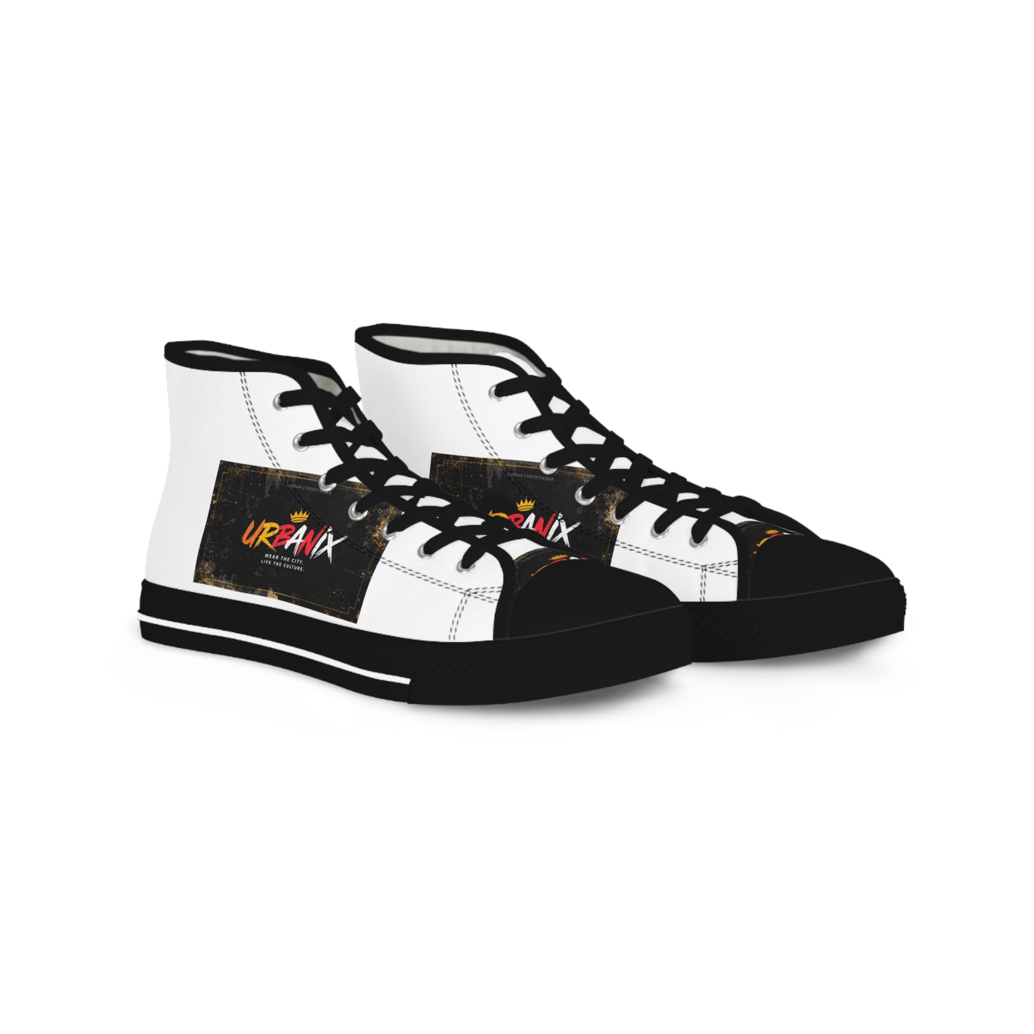 High Top Sneakers — Urban Graffiti Logo Men's Casual Shoes