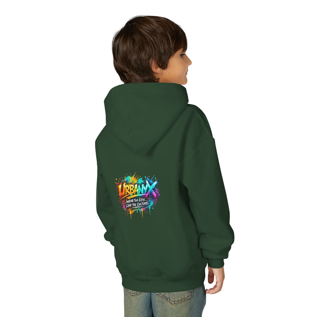 Urbanyx Youth Hoodie — UrbanX Graffiti Logo Sweatshirt (Color Splash)
