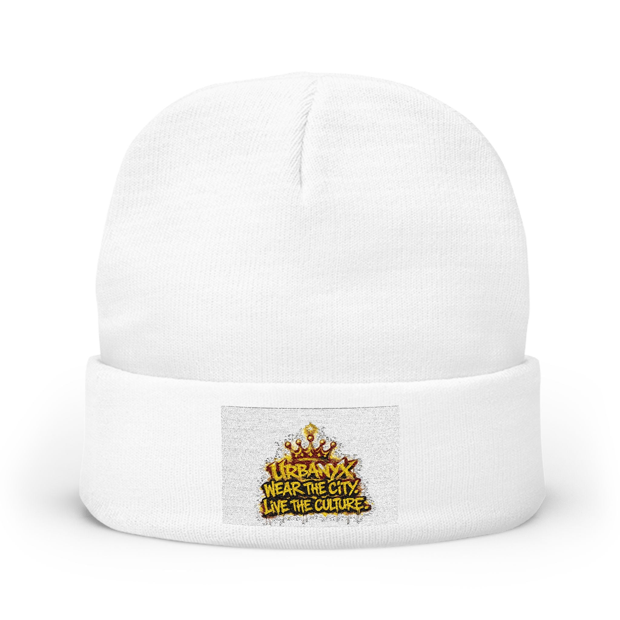 Urbanyx Embroidered Crown Knit Beanie — "Save the Cats, Save the Culture"