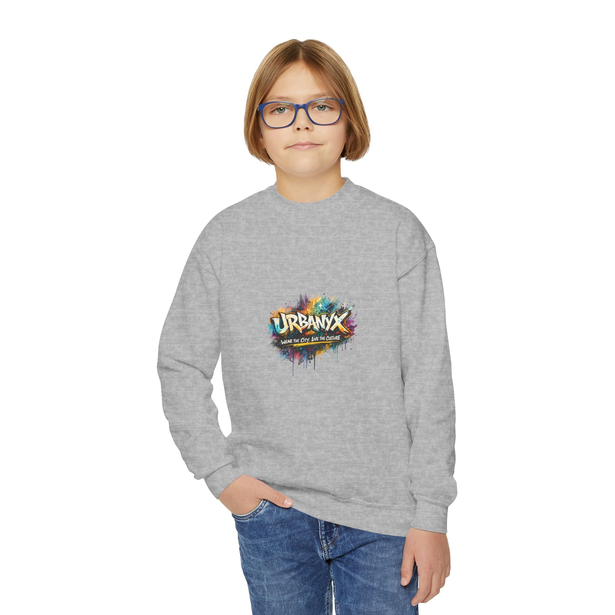Urbanyx Youth Sweatshirt — 'Urbana' Colorful Graffiti Crewneck