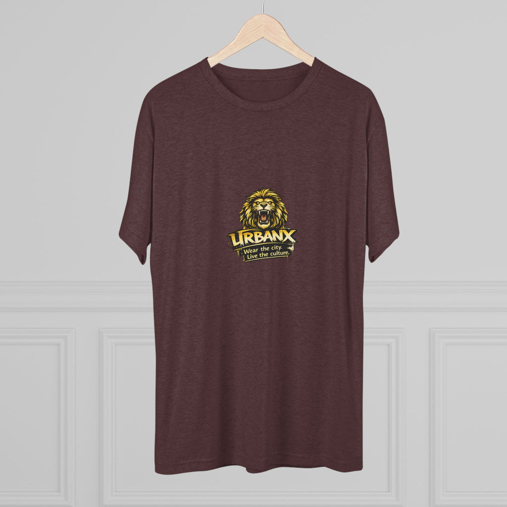 UrbanyX Lion Emblem Tee — "URBANX" Vintage Lion Logo Crew Shirt
