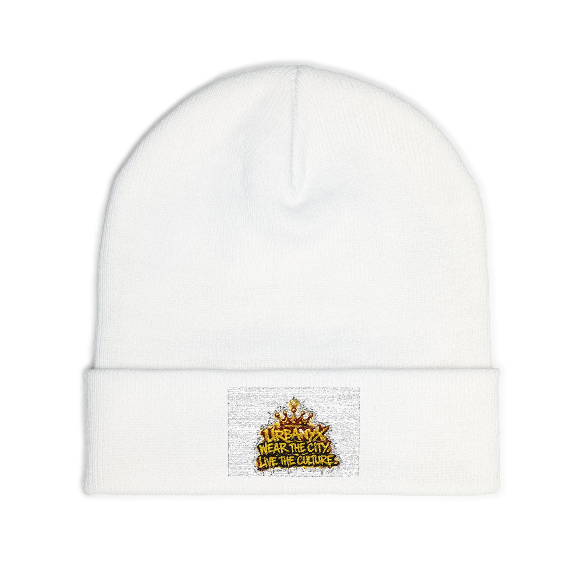 Urbanyx Embroidered Crown Knit Beanie — "Save the Cats, Save the Culture"