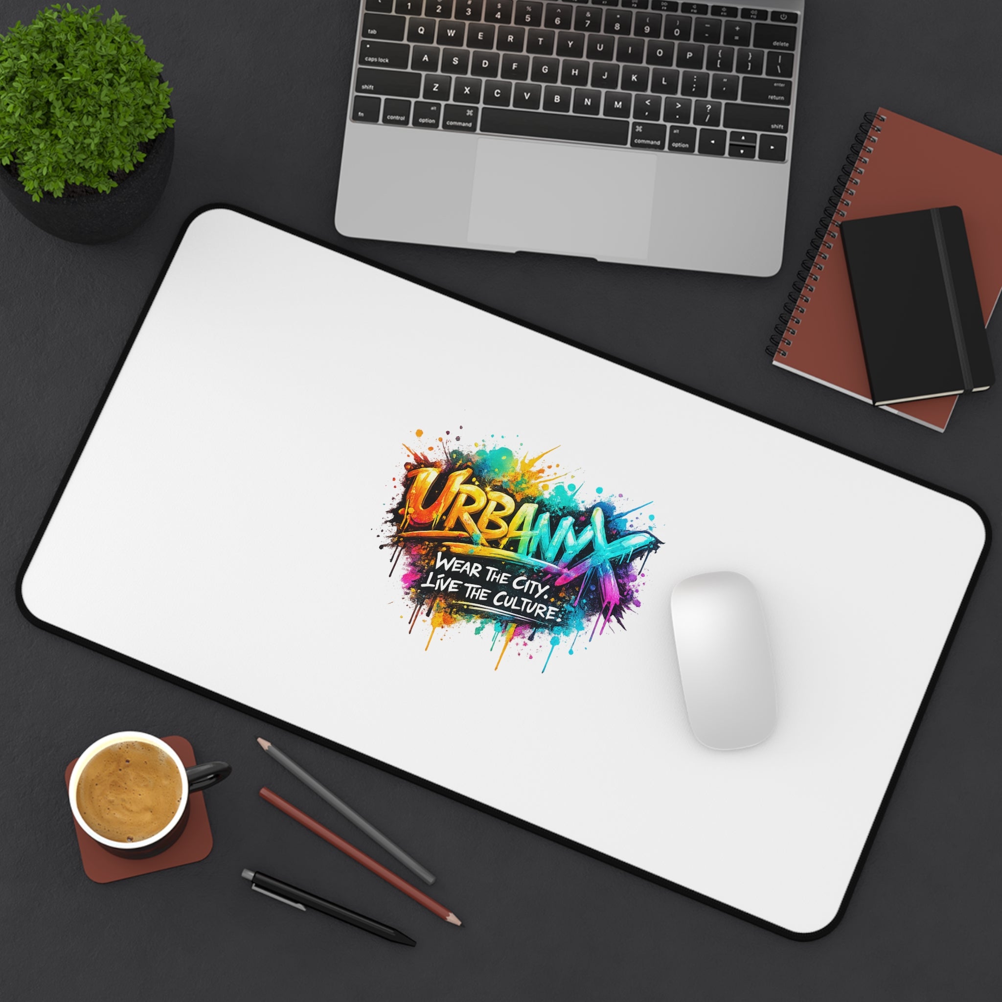 Urbanyx Graffiti Desk Mat — 'Wear the City, Live the Culture' Large Mouse Pad