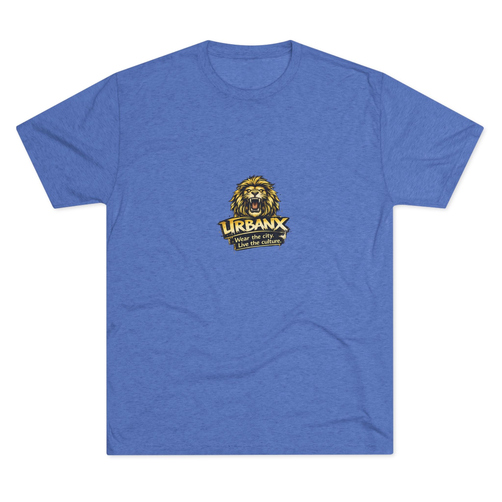 UrbanyX Lion Emblem Tee — "URBANX" Vintage Lion Logo Crew Shirt