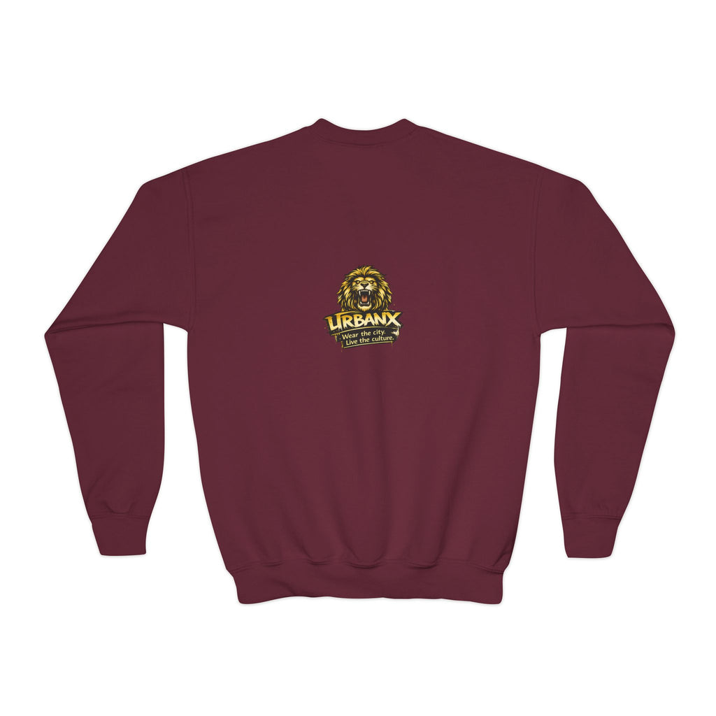 Urbanyx Youth Crewneck Sweatshirt - Colorful Urban Graffiti Logo Crew