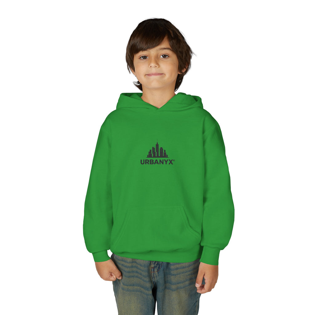 Urbanyx Kids Hoodie — UrbanX Logo Front & Colorful Graffiti Back Youth Sweatshirt