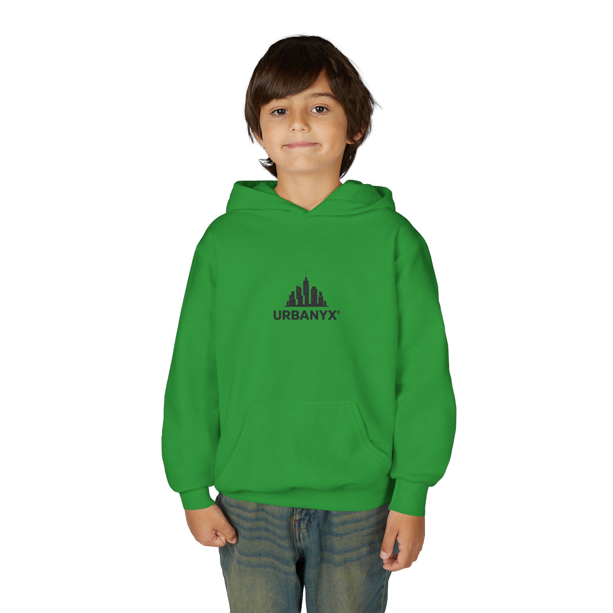Urbanyx Kids Hoodie — UrbanX Logo Front & Colorful Graffiti Back Youth Sweatshirt