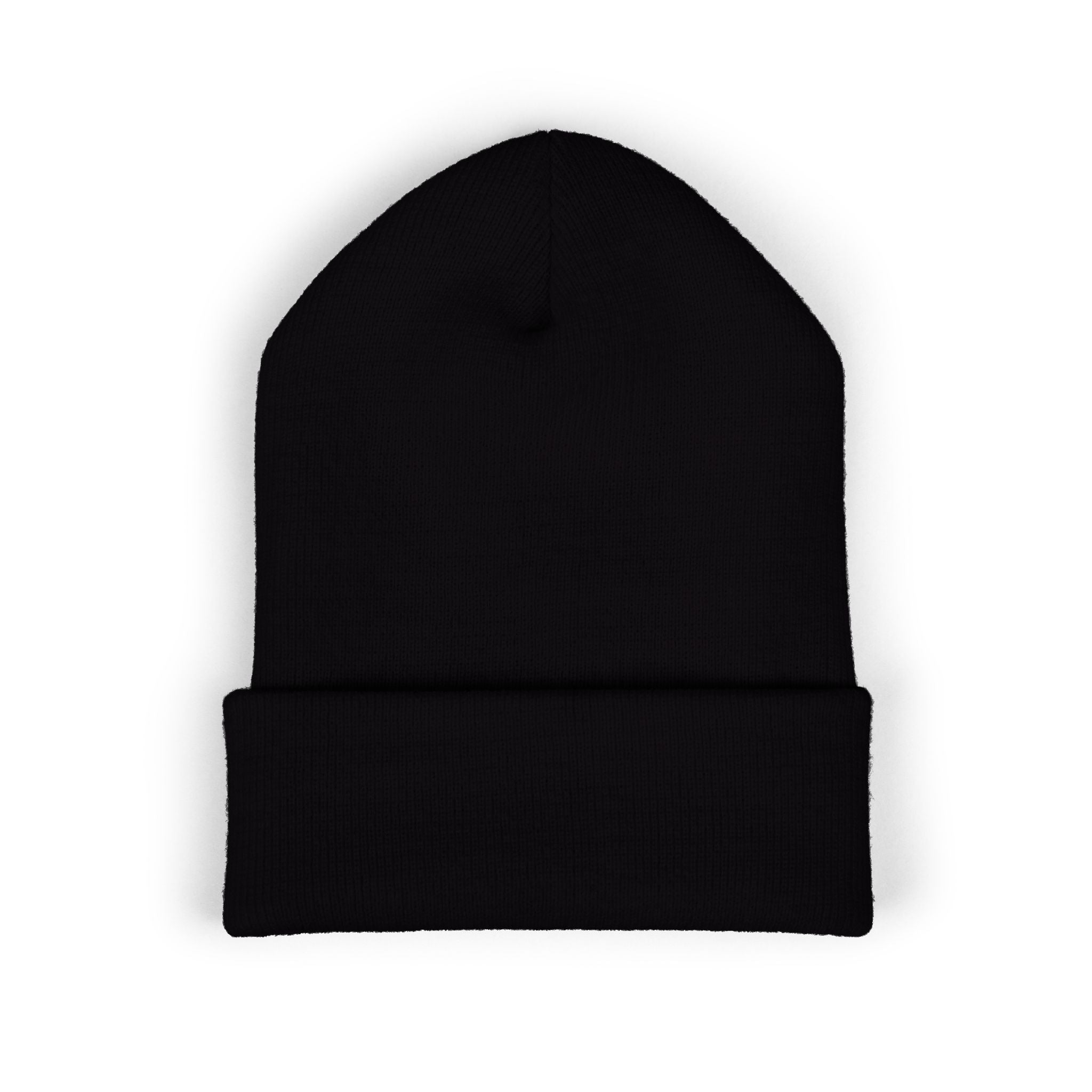 Urbanyx Embroidered Fire Patch Cuffed Beanie — Cozy White Knit Winter Hat