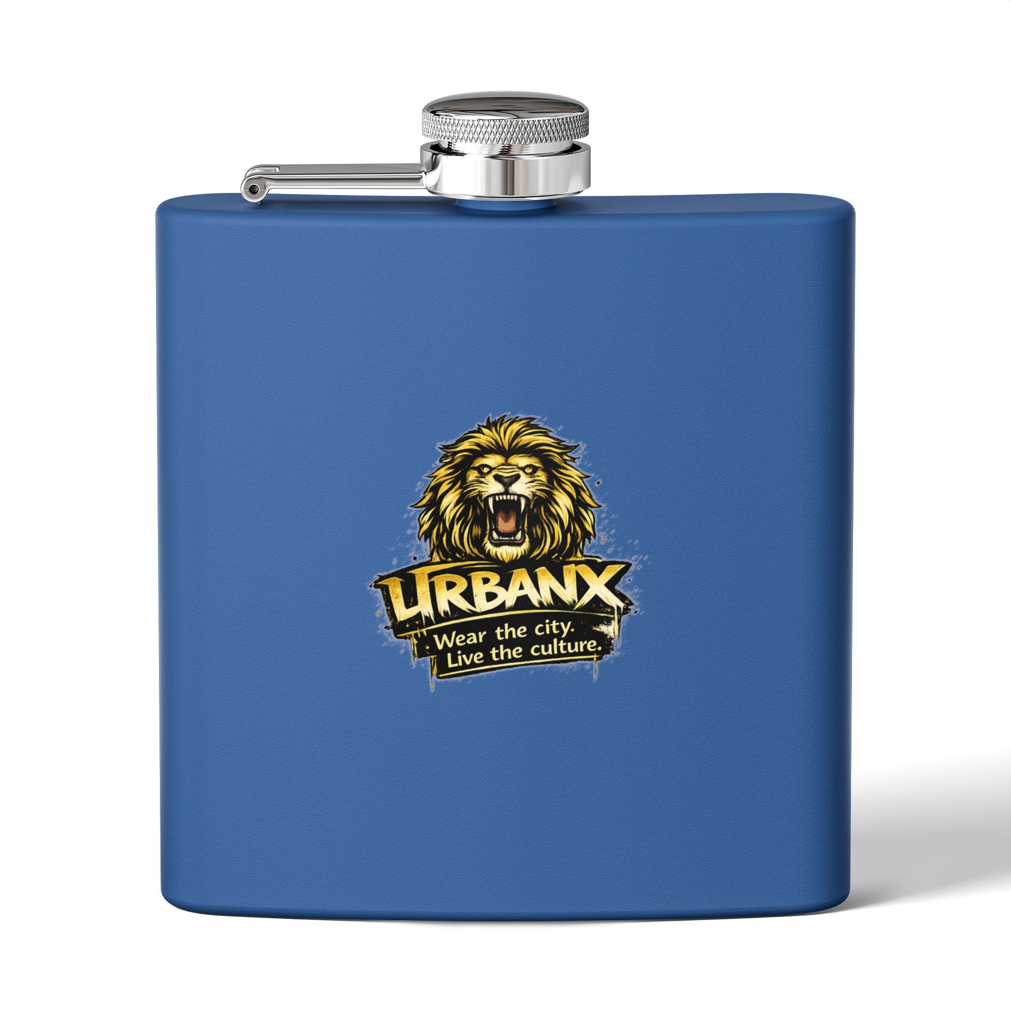 Urbanyx Flask — UrbanX Lion Logo 6oz Stainless Steel Hip Flask