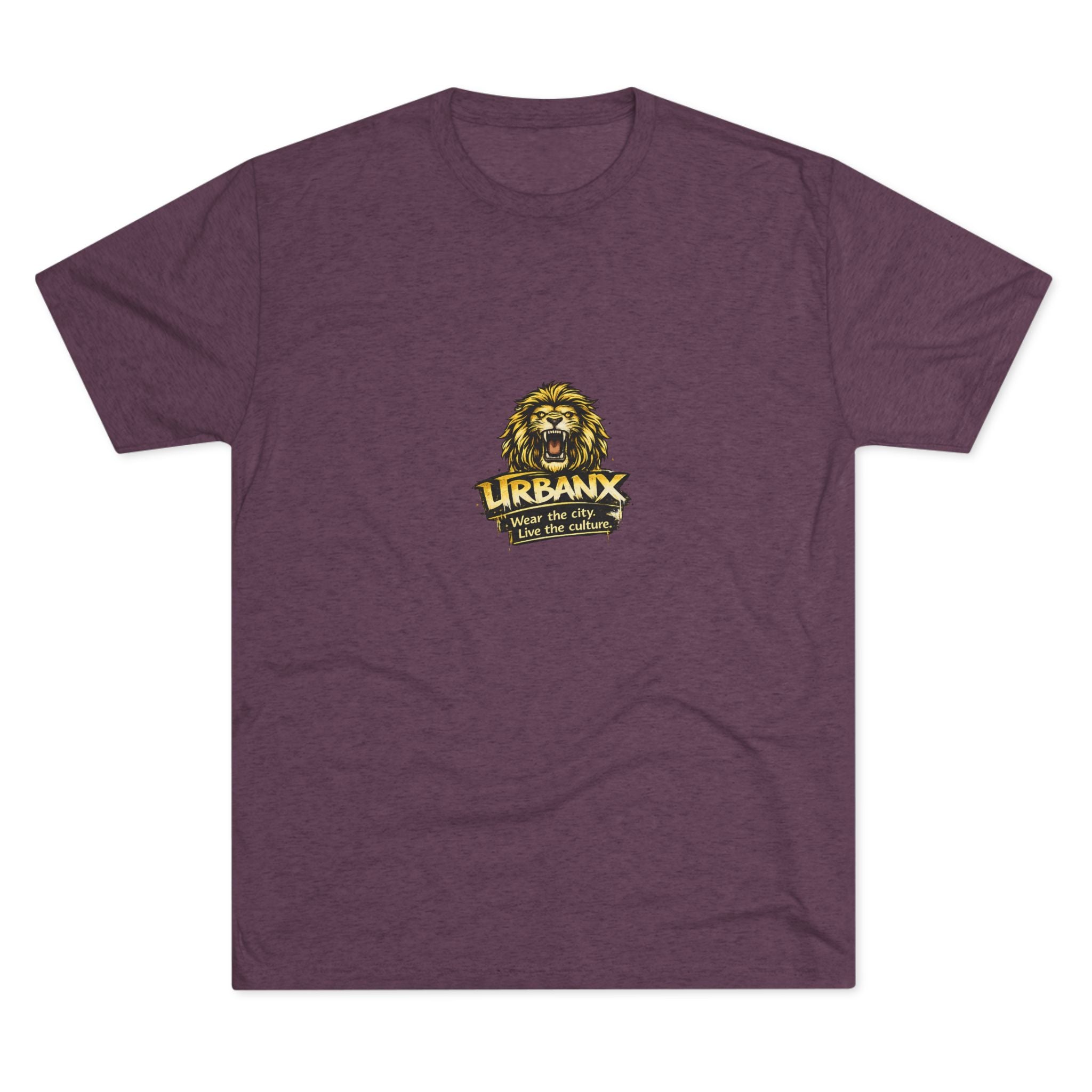 UrbanyX Lion Emblem Tee — "URBANX" Vintage Lion Logo Crew Shirt