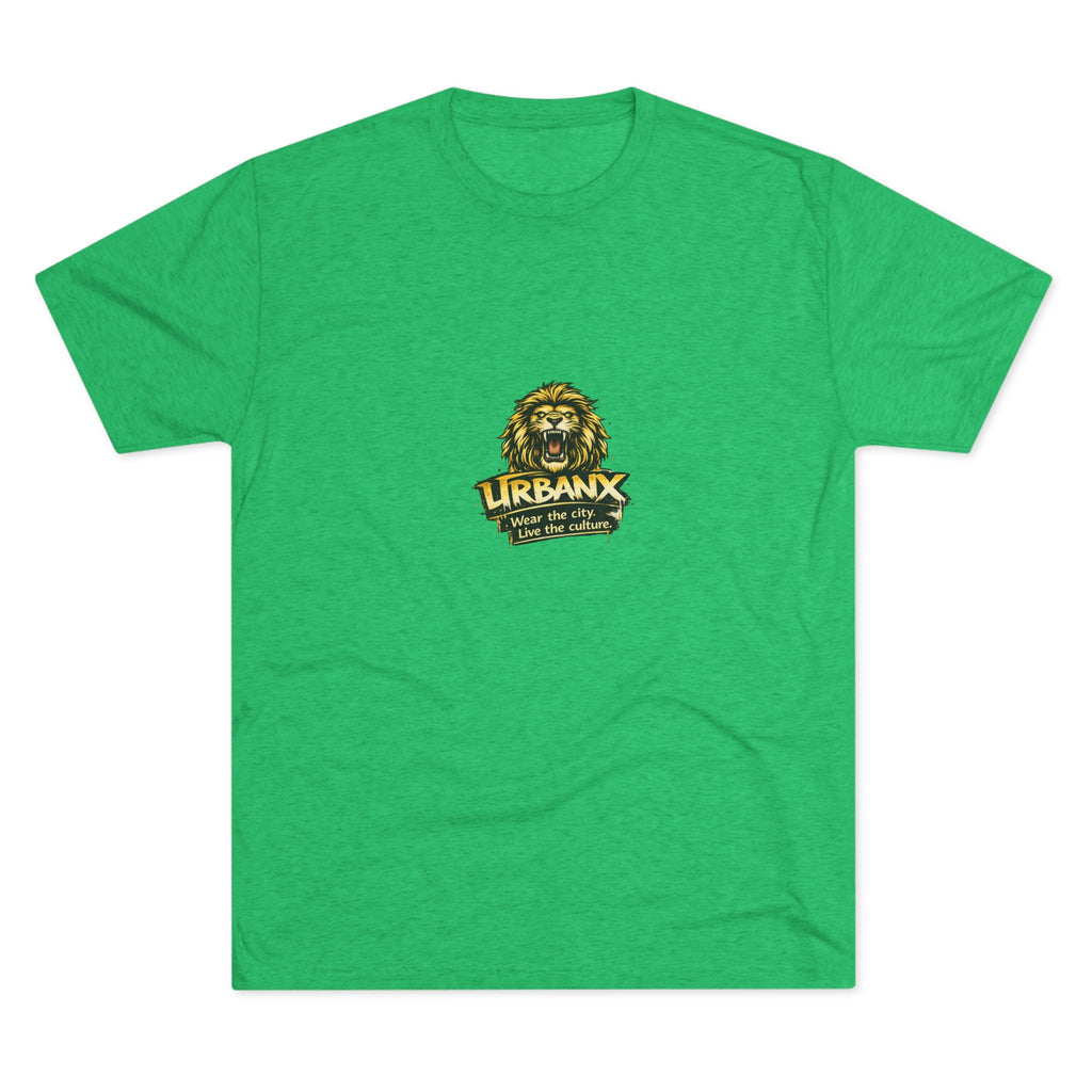 UrbanyX Lion Emblem Tee — "URBANX" Vintage Lion Logo Crew Shirt