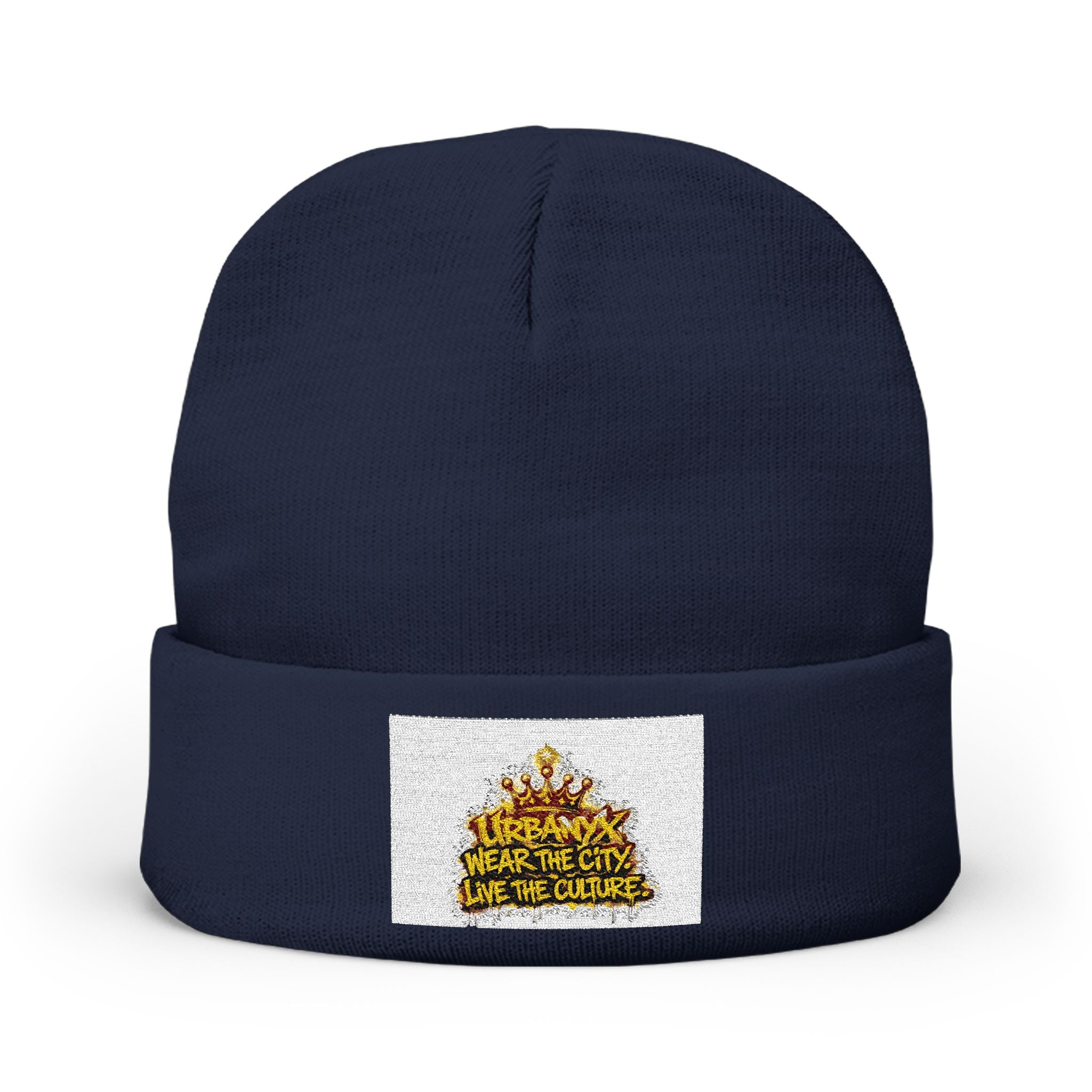 Urbanyx Embroidered Crown Knit Beanie — "Save the Cats, Save the Culture"