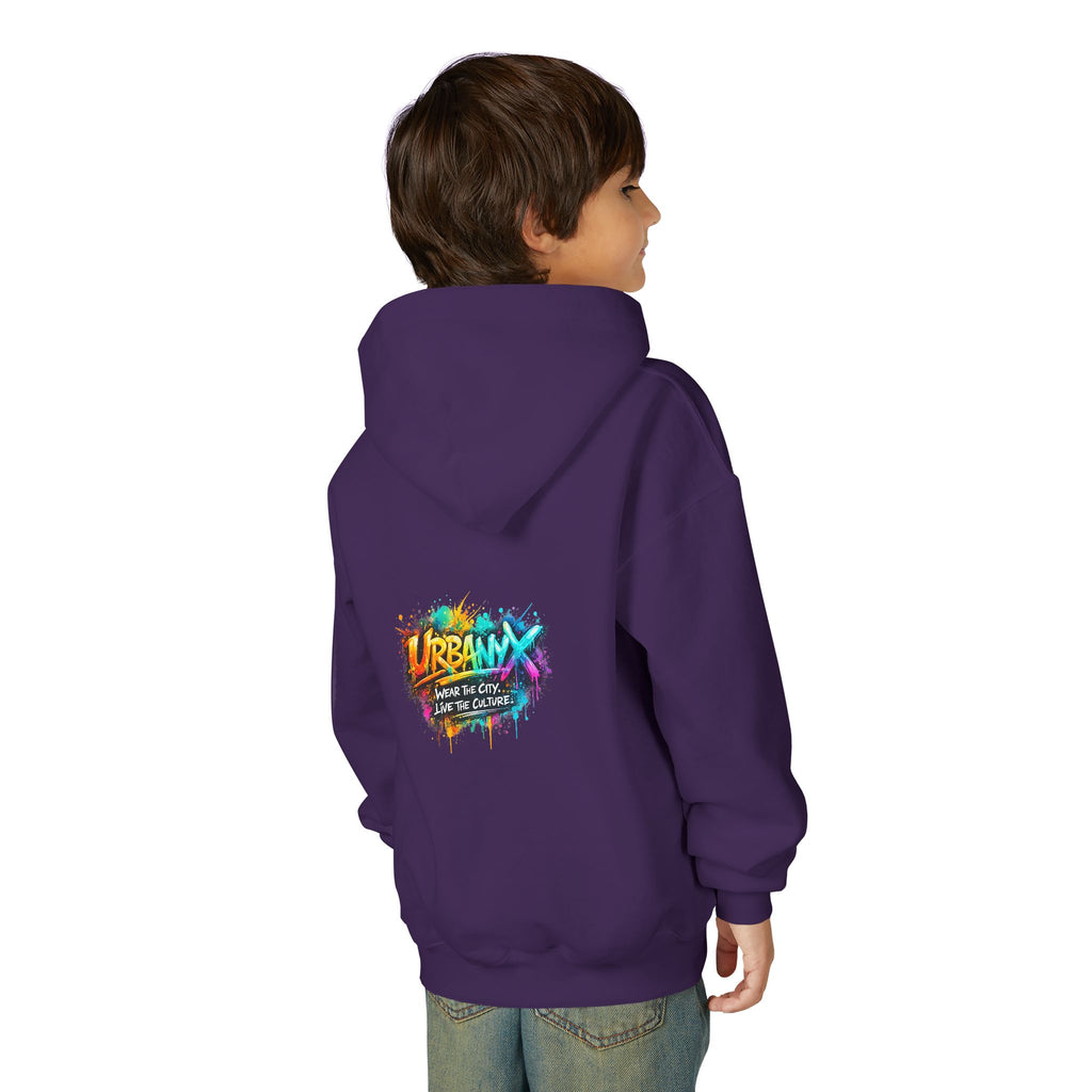 Urbanyx Youth Hoodie — UrbanX Graffiti Logo Sweatshirt (Color Splash)